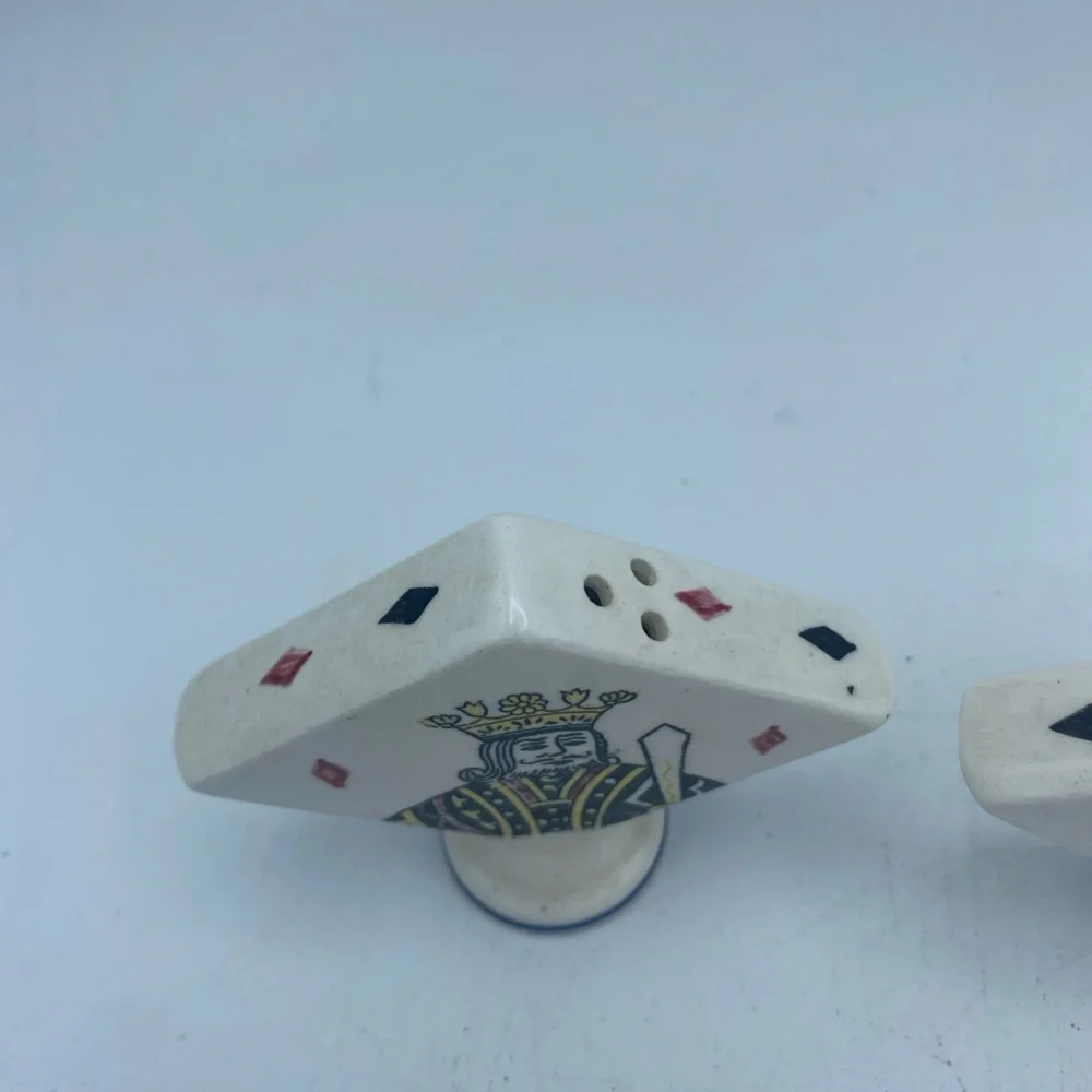 VTG MCM Enesco Imports Japan King & Queen Of Diamonds Salt & Pepper Shakers